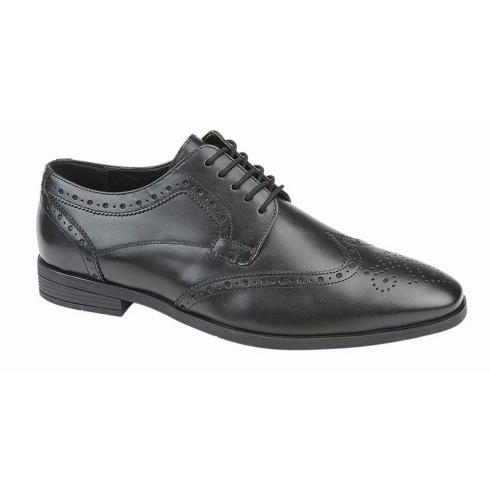 Roamers Mens Softie Leather Brogues / Black